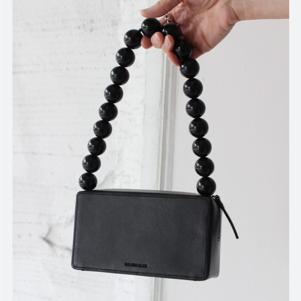 ISO: Building block brick bag with wood beads- Black